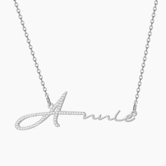 ‘CRYSTAL LETTER’ NAME NECKLACE (Read Description)