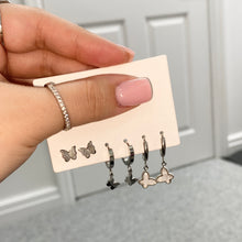 Load image into Gallery viewer, ‘ALL THINGS BUTTERFLY’ STAINLESS STEEL EARRINGS 3 PIECE SET
