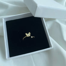 Load image into Gallery viewer, ‘THE BUTTERFLY EFFECT’ 18K GOLD PLATED STERLING SILVER ADJUSTABLE RING
