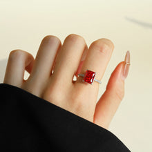 Load image into Gallery viewer, RED ‘DIAMOND DREAMS’ STERLING SILVER RING (SIZE 6 or 9)
