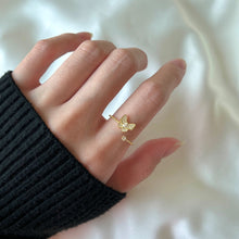 Load image into Gallery viewer, ‘THE BUTTERFLY EFFECT’ 18K GOLD PLATED STERLING SILVER ADJUSTABLE RING
