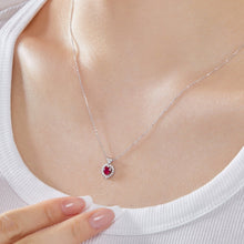 Load image into Gallery viewer, &#39;JEWELLED LOVE’ RED STERLING SILVER NECKLACE
