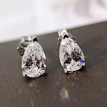 Load image into Gallery viewer, &#39;PEAR CUT&#39; STERLING SILVER EARRINGS
