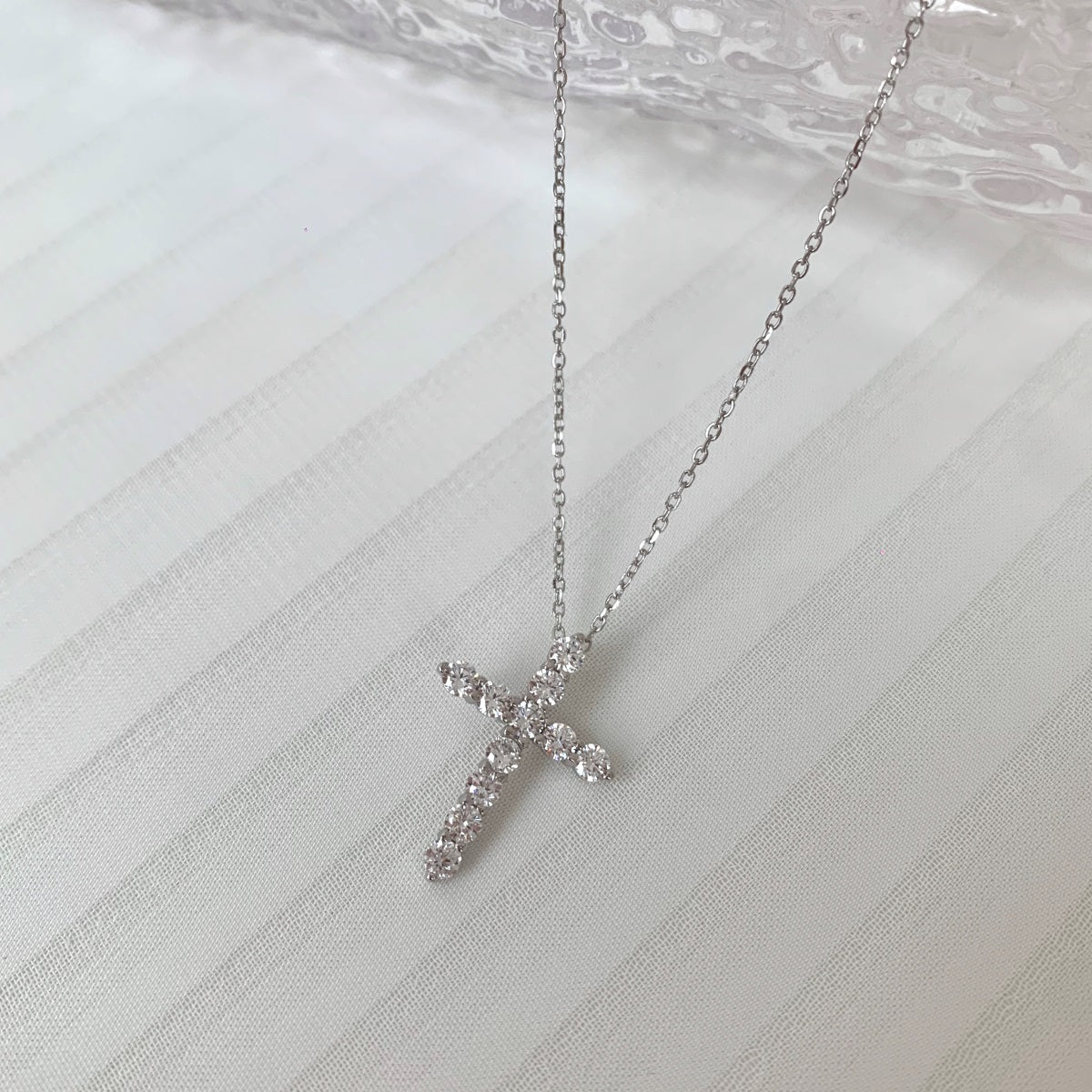 ‘BABY JOCELYN’ STERLING SILVER CROSS NECKLACE – The Shannon Collection