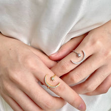 Load image into Gallery viewer, ‘LUNAR ECLIPSE’ 18K GOLD PLATED STERLING SILVER ADJUSTABLE RING
