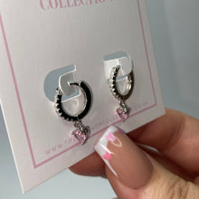 Load image into Gallery viewer, PINK ‘MINI LOVER’ STERLING SILVER EARRINGS
