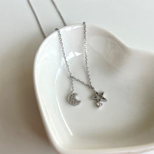 Load image into Gallery viewer, ‘MOON &amp; STAR’ STERLING SILVER NECKLACE
