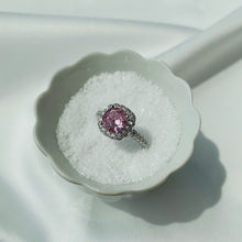 Load image into Gallery viewer, PINK ‘SQUARE HALO’ STERLING SILVER RING
